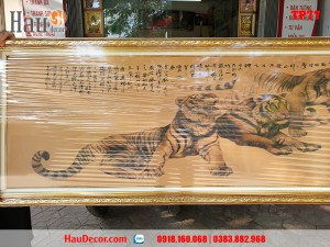 Tranh in giấy lụa cao cấp Trung Quốc Ngũ Phúc TP77