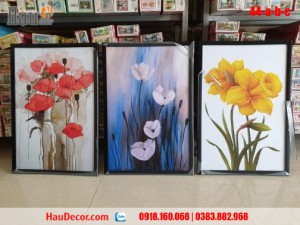 Tranh treo tường hiện đại 3D bộ 3 bức Hoa 44-a-b-c