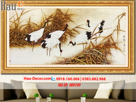 Kit tranh thêu ruy băng Ngũ Hạc Cát Tường 009109