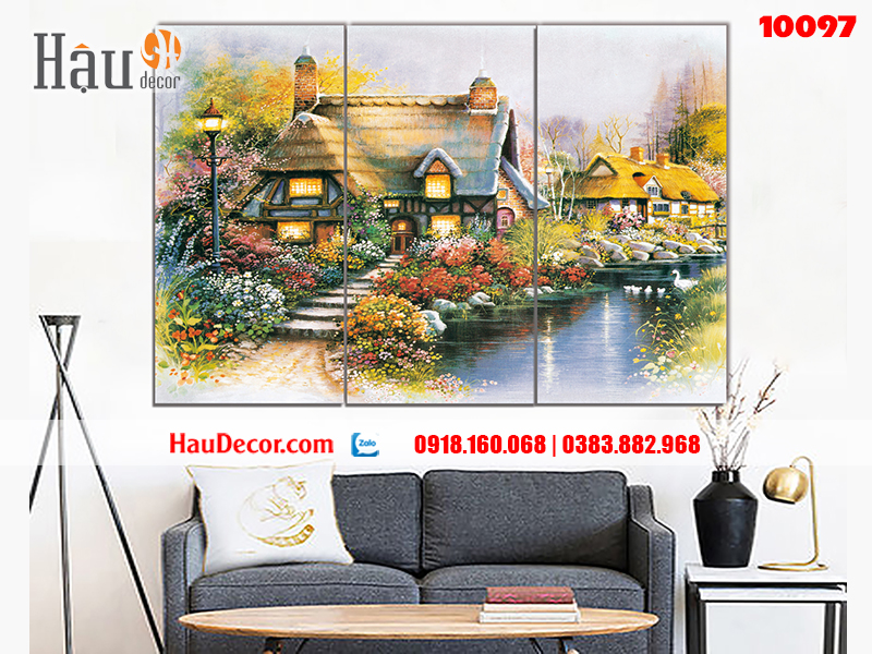 Tranh treo tường hiện đại 3D bộ 3 bức Tổ Ấm Hạnh Phúc 10097