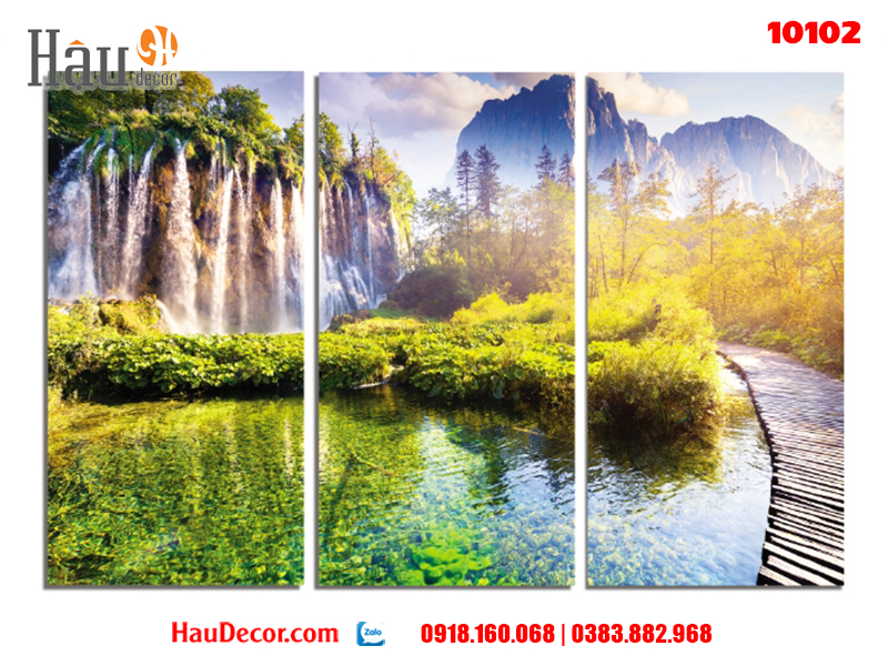 Tranh treo tường hiện đại 3D bộ 3 bức Thiên Nhiên 10102