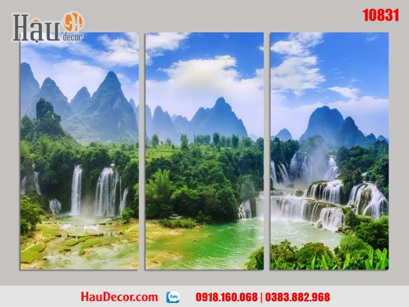 Tranh treo tường hiện đại 3D bộ 3 bức Sơn Thủy Hữu Tình 10831