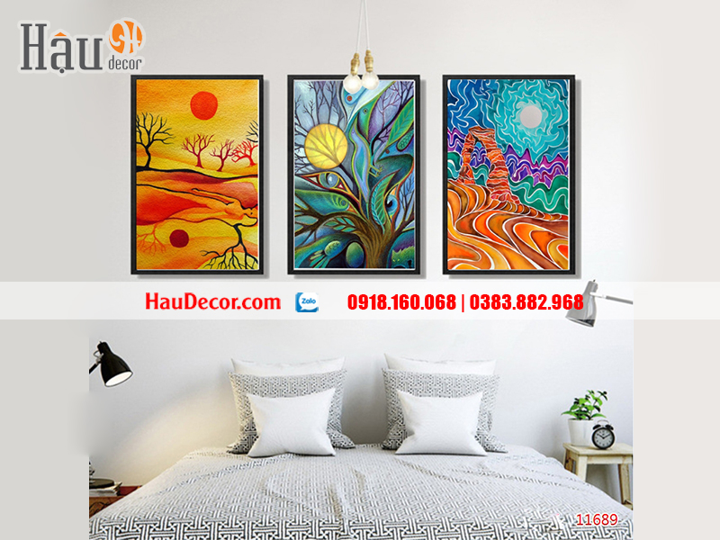 Tranh treo tường hiện đại 3D bộ 5 bức Trừu Tượng 11689