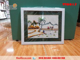 Tranh thêu tay Làng Chài Ven Sông TT0017