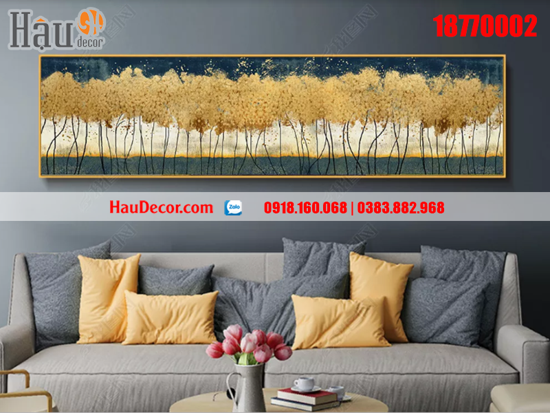 Tranh treo tường hiện đại 3D Rừng Vàng Biển Bạc 18770002