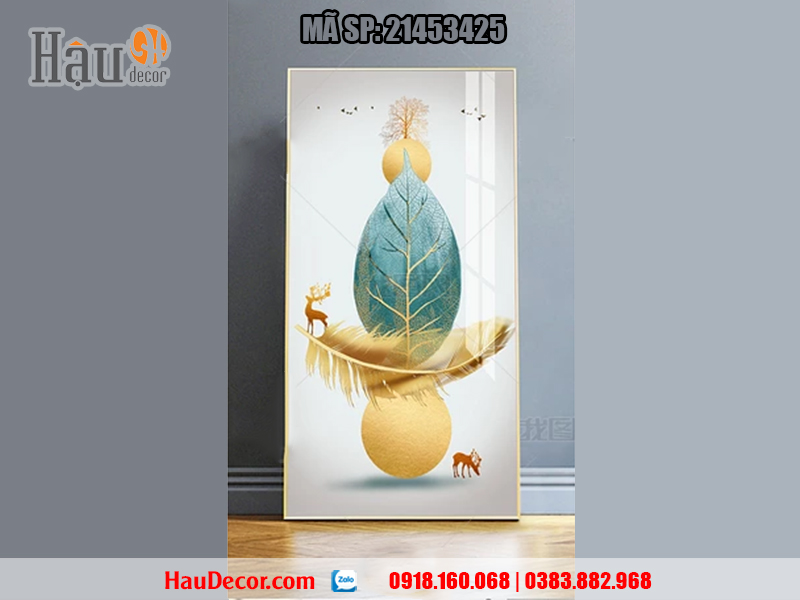 Tranh treo tường hiện đại 3D Lá Bồ Đề 21453425