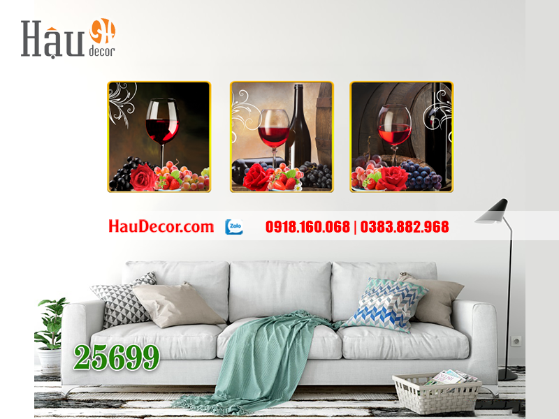Tranh treo tường hiện đại 3D bộ 3 bức Tĩnh Vật 25699