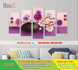 Tranh ghép bộ Bình hoa 5 bức 32208