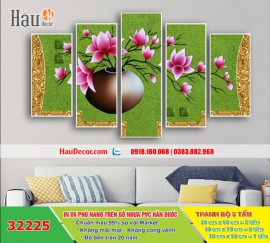 Tranh bộ 5 bức bình hoa 32225