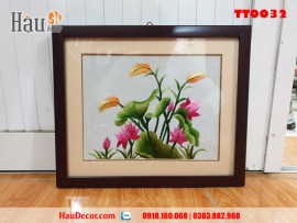 Tranh thêu tay Hoa Sen TT0032