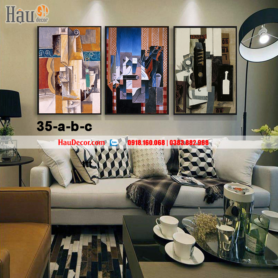 Tranh bộ 3D trừu tượng 3 bức 35-a-b-c
