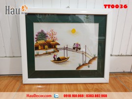 Tranh thêu tay Bến Đò Quê Hương TT0036