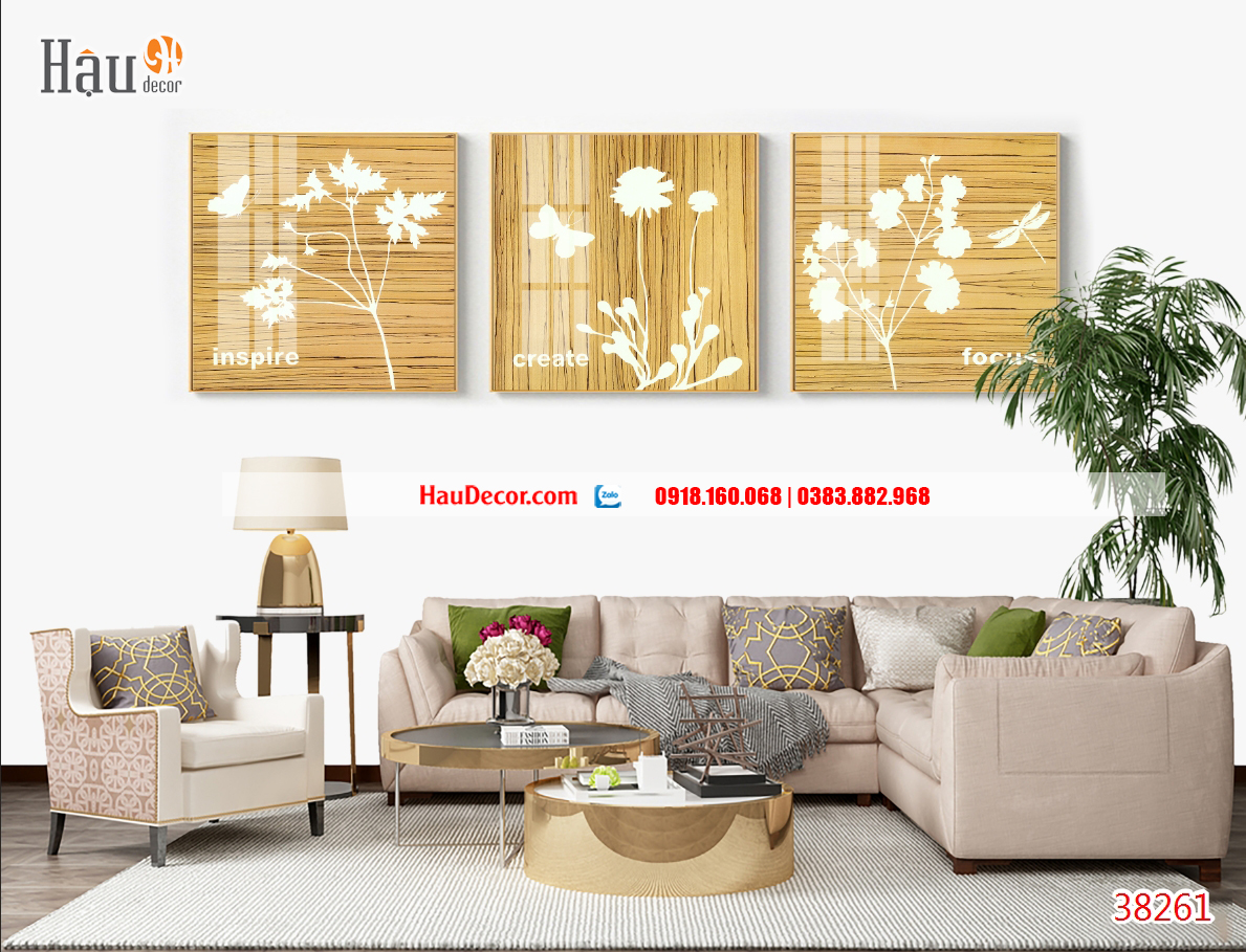 Tranh 3D bộ 2 bức Hoa Trắng 38261