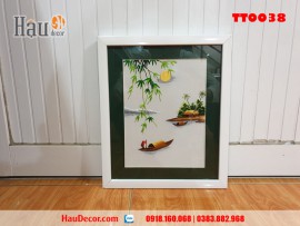 Tranh thêu tay Bến Sông Tuổi Thơ TT0038