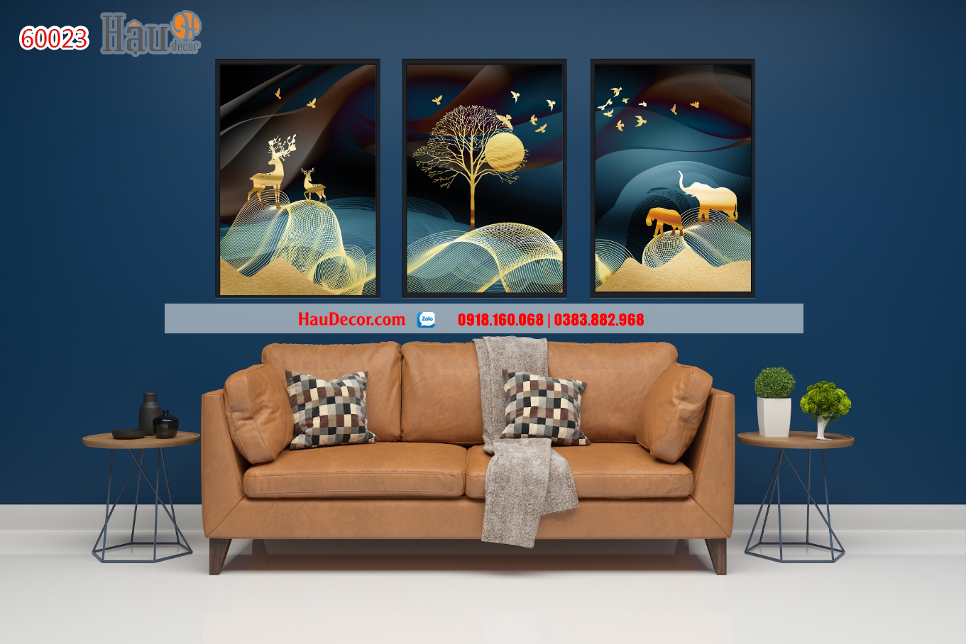 Tranh bộ 3D Rừng vàng biển bạc 3 bức 60023