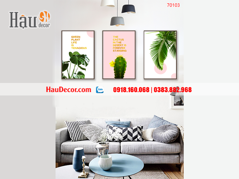 Tranh treo tường hiện đại 3D bộ 3 bức Thiên Nhiên 70103