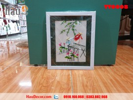 Tranh thêu tay Thiếu Nữ Hái Sen TT0008