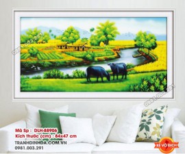 Tranh thêu chữ thập Dòng Sông Quê Hương 88906ABC
