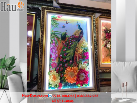 Kit tranh thêu ruy băng Khổng Tước Phú Quý A-00086