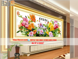 Kit tranh thêu ruy băng Mẫu Đơn Phú Quý A-00087