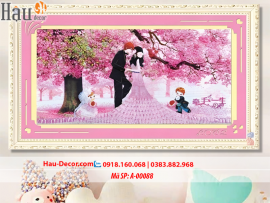 Kit tranh thêu ruy băng Ngày Hạnh Phúc A-00088