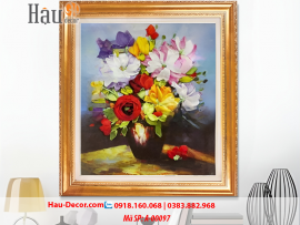 Kit tranh thêu ruy băng Lọ Hoa Nghệ Thuật A-00090