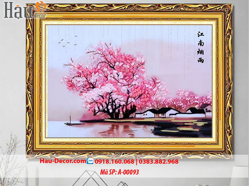 Kit tranh thêu ruy băng Dòng Sông Quê Hương Tôi A-00093/ BF-028