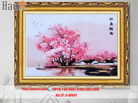 Kit tranh thêu ruy băng Dòng Sông Quê Hương Tôi A-00093/ BF-028