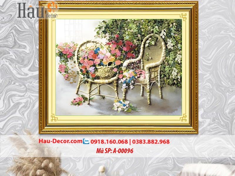 Kit tranh thêu ruy băng Góc Thư Giãn A-00096