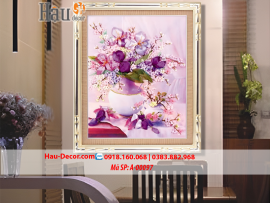 Kit tranh thêu ruy băng Lọ Hoa Nghệ Thuật A-00097