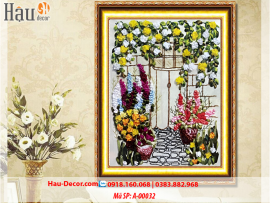 Kit tranh thêu ruy băng Vườn Hoa A-00032