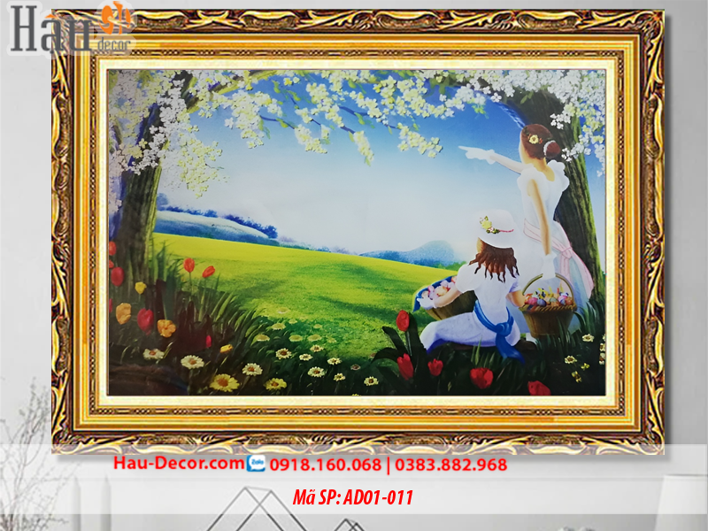 Kit tranh thêu ruy băng Cảnh Đẹp AD01-011