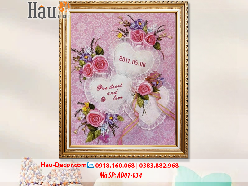 Kit tranh thêu ruy băng Ngày Kỷ Niệm AD01-034