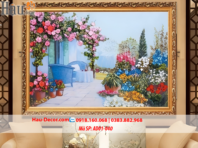 Kit tranh thêu ruy băng Tổ Ấm Hạnh Phúc AD01-040