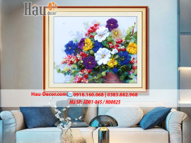 Kit tranh thêu ruy băng Lọ Hoa Nghệ Thuật AD01-045 / H00025