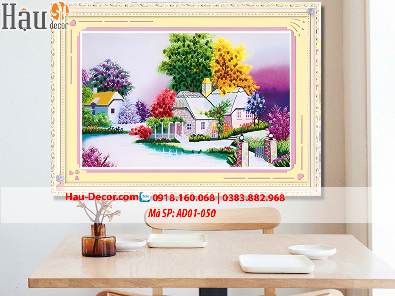 Kit tranh thêu ruy băng Tổ Ấm Hạnh Phúc AD01-050