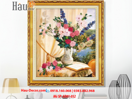 Kit tranh thêu ruy băng Lọ Hoa Nghệ Thuật AD01-052