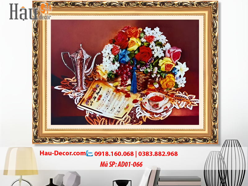 Kit tranh thêu ruy băng Cung Bậc Ngọt Ngào AD01-066