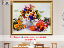 Kit tranh thêu ruy băng Tràn Ngập Hạnh Phúc AD01-075