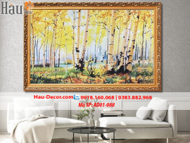 Kit tranh thêu ruy băng Rừng Cây Bạch Dương Đẹp AD01-088