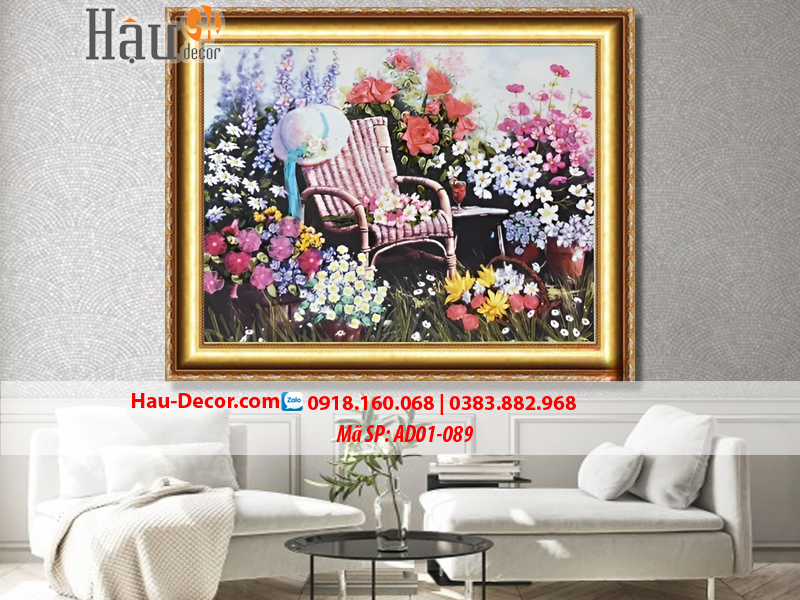 Kit tranh thêu ruy băng Vườn Hoa AD01-089
