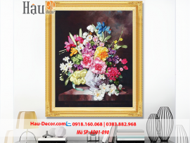 Kit tranh thêu ruy băng Lọ Hoa Nghệ Thuật AD01-090