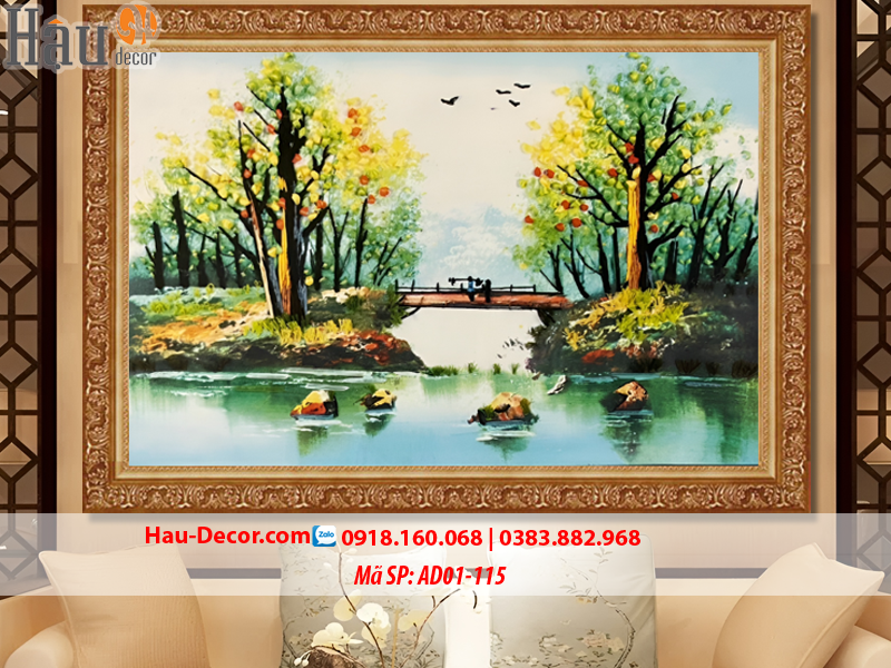 Kit tranh thêu ruy băng Cảnh Đẹp Quê Hương Tôi AD01-115