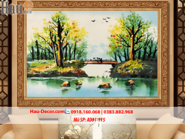 Kit tranh thêu ruy băng Cảnh Đẹp Quê Hương Tôi AD01-115