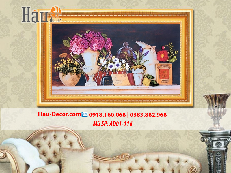 Kit tranh thêu ruy băng Bức Tranh Cuộc Sống AD01-116