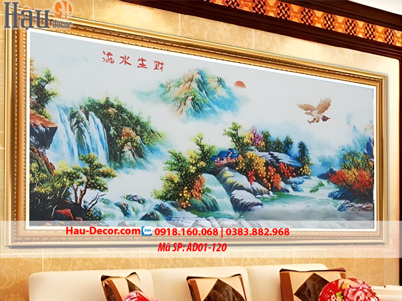 Kit tranh thêu ruy băng Cảnh Đẹp Như Tranh Vẽ AD01-120