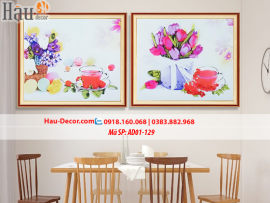 Kit tranh thêu ruy băng Bộ 2 bức Hoa Quả AD01-129