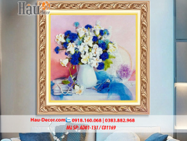 Kit tranh thêu ruy băng Lọ Hoa Nghệ Thuật AD01-131/ C01169