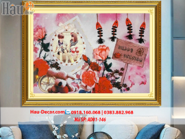 Kit tranh thêu ruy băng Nhà Ga Hạnh Phúc AD01-146