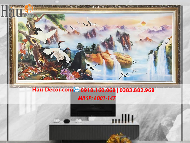 Kit tranh thêu ruy băng Phong cảnh Hạnh Phúc Vạn Trường Tồn AD01-147